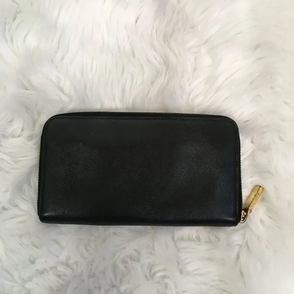 Tory Burch Black Leather Continental Zip Wallet - Picture 4 of 16